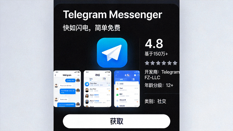 Apple App Store中Telegram官方应用的详情页面截图