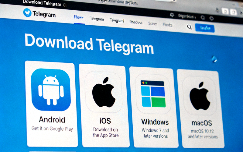 Telegram官方网站下载页面截图，显示各平台下载按钮