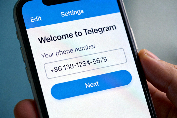 Telegram应用首次启动的手机号码验证界面截图